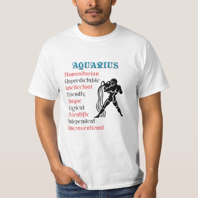 T-shirt Panneau Horoscope Zodiaque Aquarius (Devant)