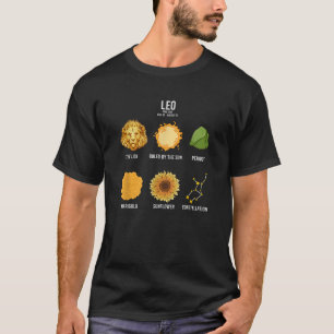 T-shirt Panneau Leo Zodiac Faits Éléments Horoscope Astrol