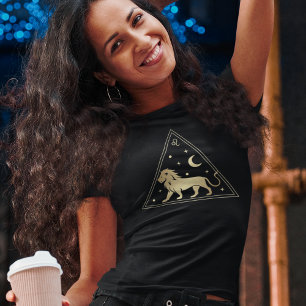 T-shirt Panneau Leo Zodiac Fire Element en or