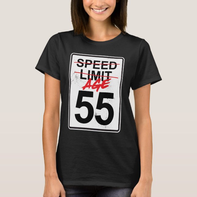 T-shirt Panneau Limite de vitesse 55 ans 55e anniversaire (Devant)