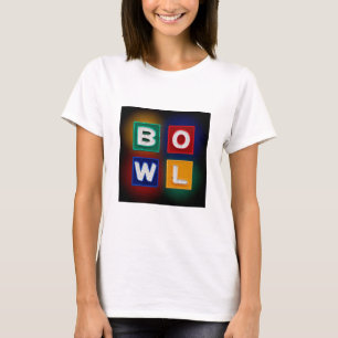 T-shirt Panneau rétro B O W L Neon, Bowling,