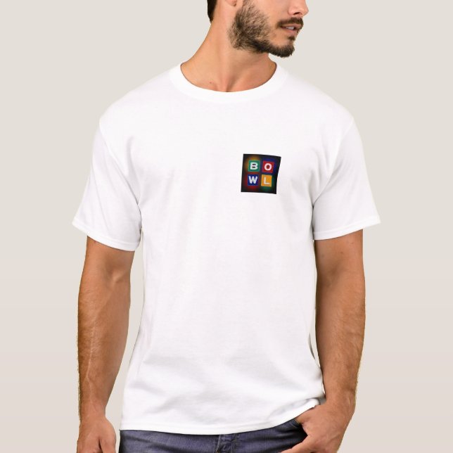 T-shirt Panneau rétro B O W L Neon, Bowling, (Devant)