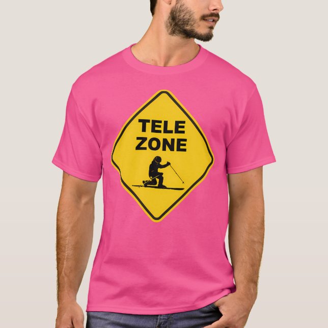 T-shirt Panneau routier de la zone de ski de télémark (Devant)