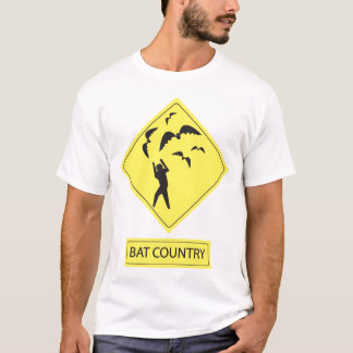 T-shirt Panneau routier de pays de batte avec le texte