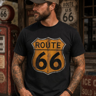T-shirt Panneau routier vintage Route 66