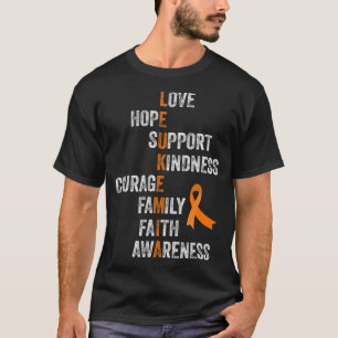 T-shirt Panneau ruban orange Rétro Vintage Aml Leucémie Aw