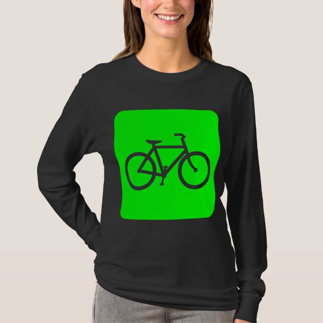 T-shirt Panneau vélo - Vert (Devant)