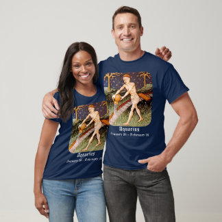T-shirt Panneau Zodiac du porteur d'eau Aquarius Fête d'an