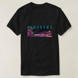 T-Shirt Panorama Nocturne Ville Rétro Néon