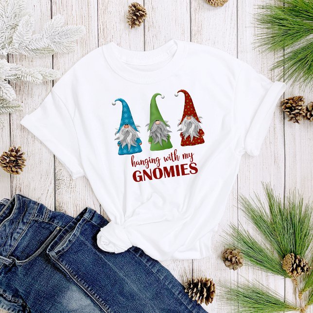 T-shirt Panser avec mes Gnomies Gnome Noël Femmes de Noël (Créateur téléchargé)