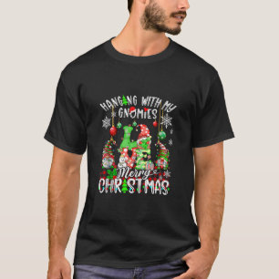 T-shirt Panser avec mes Gnomies Joyeux Noël Lumières Xma