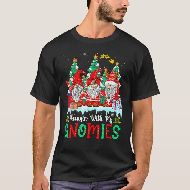 T-shirt Panser avec mes nanas Gnomes Joyeux Noël 15 (Devant)