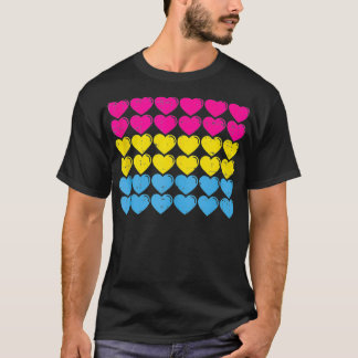T-shirt Panseual Fierté Drapeau Coeurs Aimer mignon Pan Dr