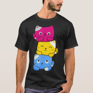 T-shirt Pansexual Kawaii Cat Anime Art mignonne Pan Pride 