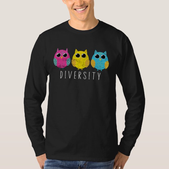 T-shirt Pansexual Pride Owl Pan LGBTQ (Devant)