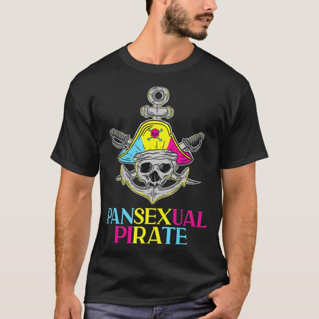 T-shirt Pansexual Pride Pirate LGBTQ Mois Pans Couleur du  (Devant)
