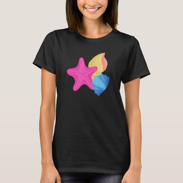 T-shirt Pansexual Pride Seashells LGBTQ Pan Flag  LGBTQIA+ (Devant)
