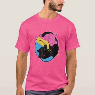 T-shirt Pansexual Yin Yang Chat Pan Pride Drapeau Lgb Gay 
