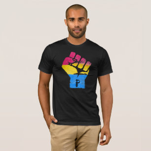 T-shirt PANSEXUALS RÉSISTENT au POING - illustration