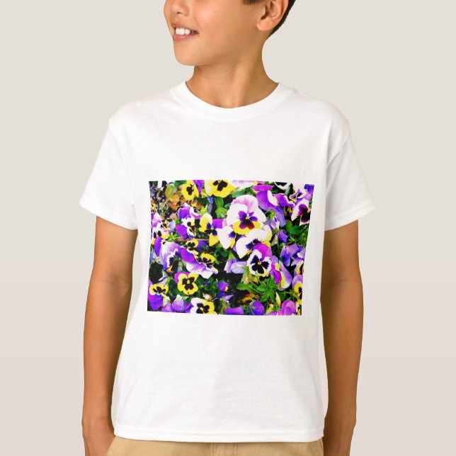 T-shirt pansy flowers (Devant)