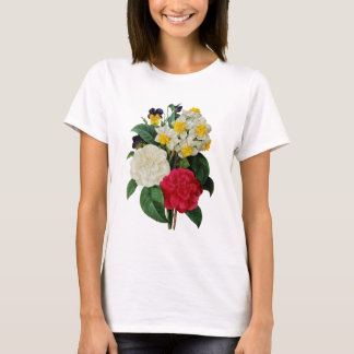 T-shirt Pansy, Narcissus et Camellia Bouquet Par Redoute