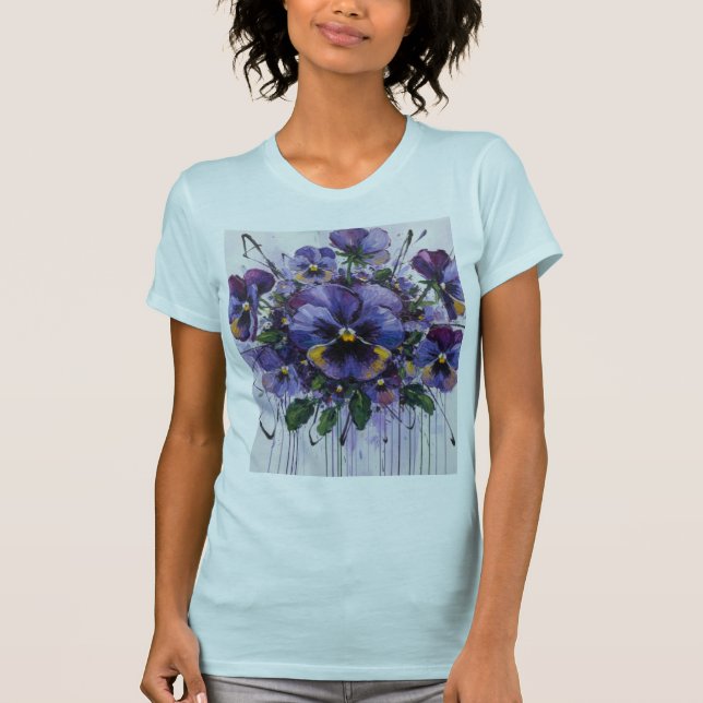T-shirt Pansy Poem-Abstract Bloom (Devant)