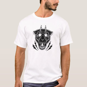 T-shirt Panthe avec les yeux flamboyants tatouage design T