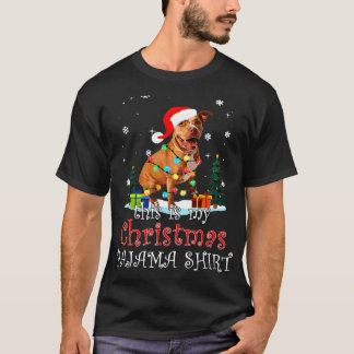T-shirt Panthéon de Noël Pitbull Lumières Drôle Pitbull Ch