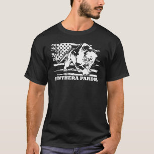 T-shirt Panthère Drapeau Usa Panthère Gros Chat