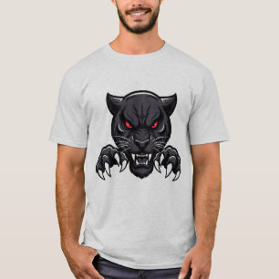 T-shirt Panthère noire agressive aux yeux rouges