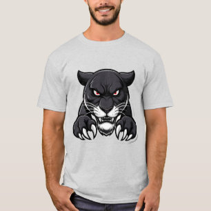 T-shirt Panthère noire agressive aux yeux rouges