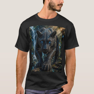 T-shirt Panthère noire mystique – Micro mosaïque 3D