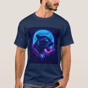 T-shirt Panthère noire néon Cyberpunk