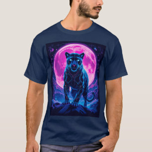 T-shirt Panthère noire néon Cyberpunk