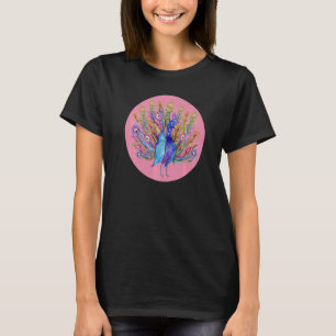 T-shirt Paon déployant ses plumes Oiseaux Animal Graphiq