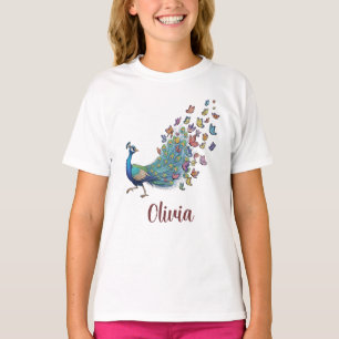 T-shirt Paon et Papillon Fantaisistes