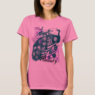 T-shirt Paon pourpre d'Aqua, conception customisée des