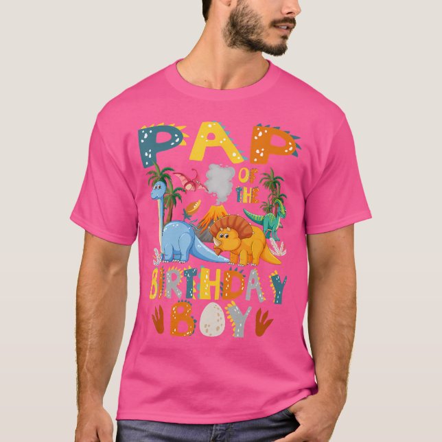 T-shirt Pap De L'Anniversaire Garçon T-Rex Dinosaur Parti  (Devant)