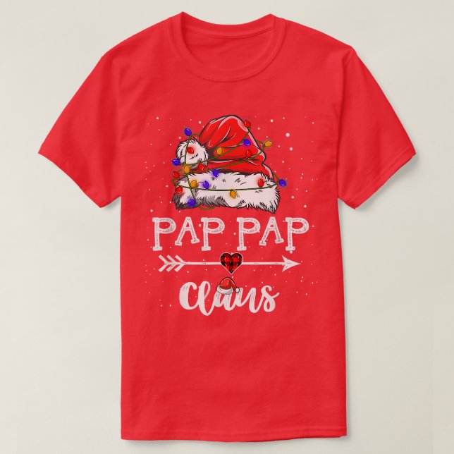 T-shirt Pap Pap Claus Christmas Light Pajama Family Matchi (Design devant)