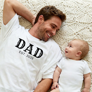 T-shirt Papa a Créé une Typographie Noire Gras