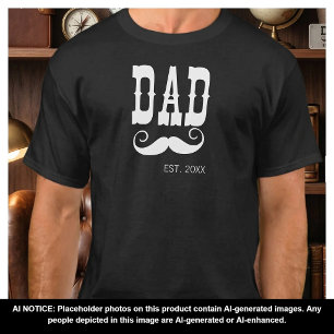 T-shirt Papa a établi la moustache année western vintage