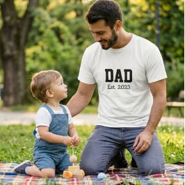T-shirt Papa a établi le noir et blanc gras
