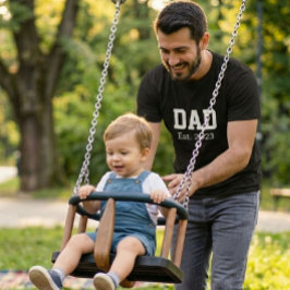T-shirt Papa a établi un blanc gras noir