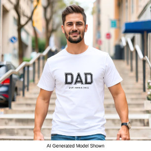T-shirt Papa a établi une typographie blanche simple moder