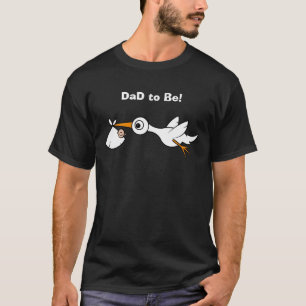 T-shirt Papa à être, cigogne avec la bande dessinée de