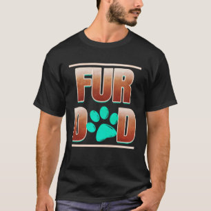 T-shirt Papa à Fourrure Cool Avec Patte de Chat le Jour de