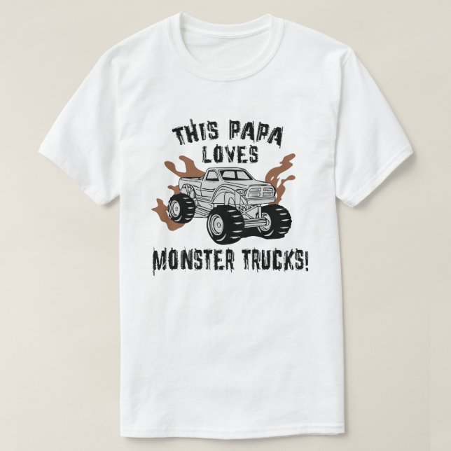 T-shirt Papa aime les camionnettes Monster (Design devant)