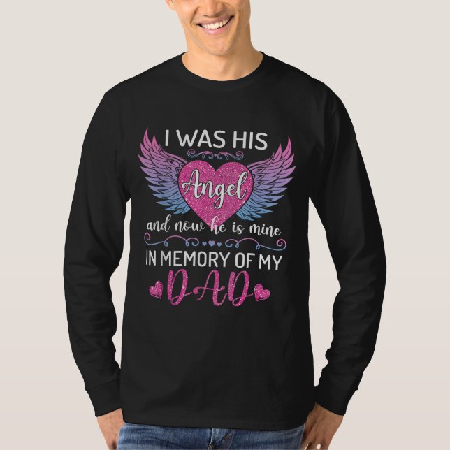 T-shirt Papa Angel - J'étais son ange maintenant il est à  (Devant)