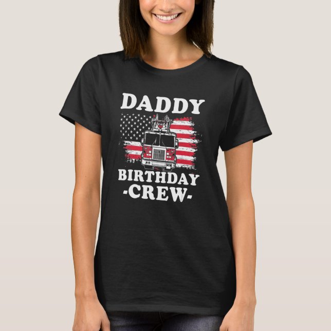 T-shirt Papa Anniversaire Écran pompier drapeau américain  (Devant)