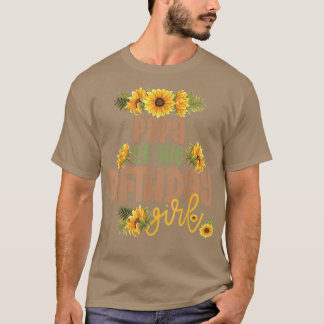 T-shirt Papa Anniversaire Fille Tournesol Fête Anniversair
